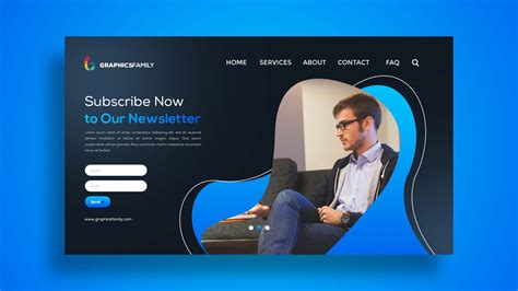 Free Modern Landing Page Template – GraphicsFamily