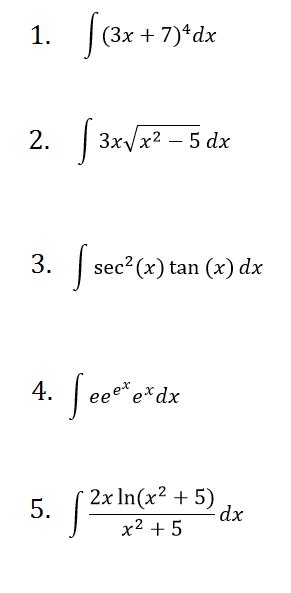 U-Substitution Worksheet に対する画像結果