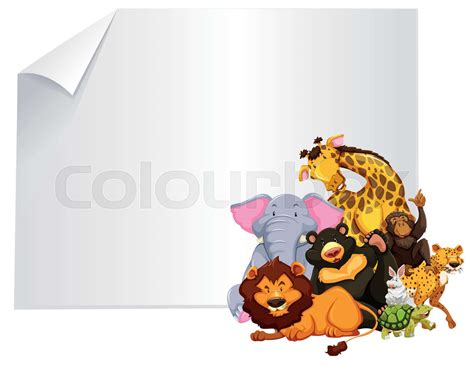 Wild animal on blank template | Stock vector | Colourbox
