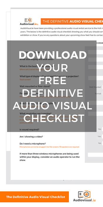 Image result for Audio Visual Checklist