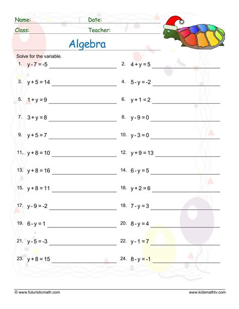 Image result for Algebra Worksheets