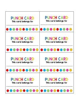 Image result for Behavior Management Punch Cards