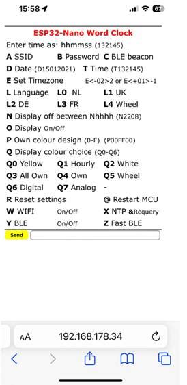 Toradh íomhá ar Arduino Wuertklok