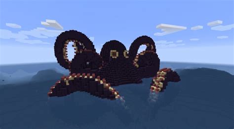 Toradh íomhá ar Minecraft Octopus Build