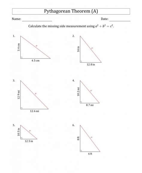 Image result for Pythagorean Theorem Examples