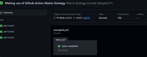 Matrix Strategy GitHub Actions に対する画像結果