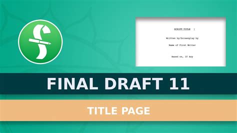 TV Script Title Page Format に対する画像結果