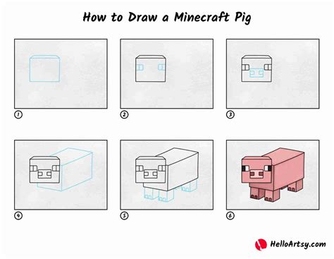 Toradh íomhá ar How to Draw Minecraft Pig