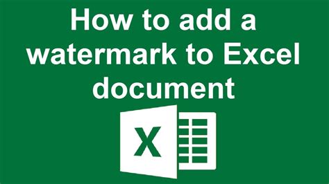 How to Add a Watermark to an Excel に対する画像結果