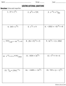 Image result for Square Root to Rational Exponents Worksheet