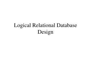 Logical Database Design PPT に対する画像結果