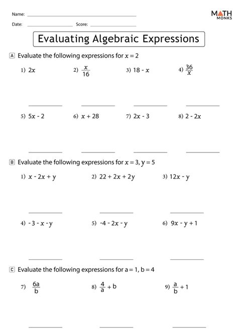 Toradh íomhá ar Pre-Algebra How to Evaluate Expressions