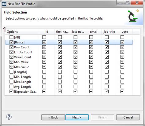 Flat File Profile Example に対する画像結果