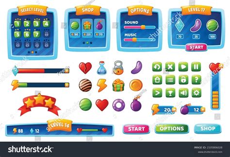 Image result for Game UI Design Kit Cartoon