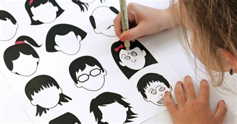 Blank Faces Drawing Page – Free Printable - Dabbles & Babbles