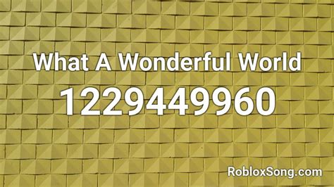 Image result for What a Wonderful World Roblox