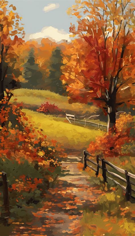Autumn Landscape Painting - Free Download - AI Scribbles
