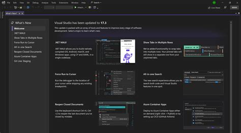 Toradh íomhá ar Visual Studio Recent Project