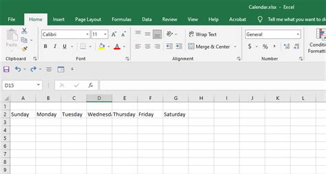 Image result for How to Create a Calendar in an Excel List Format