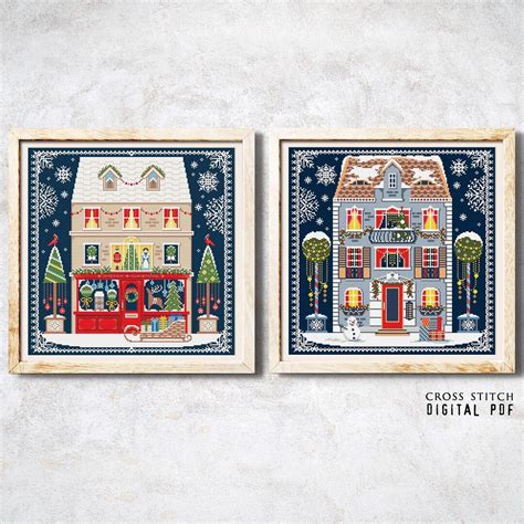 Image result for Christmas House Cross Stitch Patterns