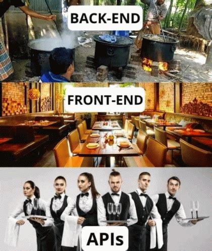 Afbeeldingsresultaten voor Frontend/Backend API Meme