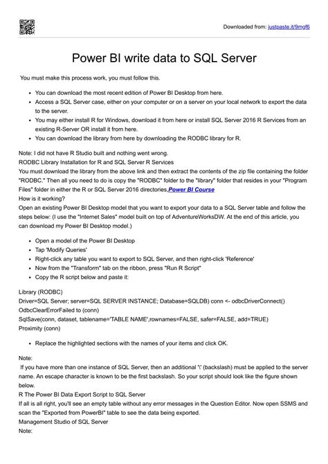 Power BI Write SQL に対する画像結果