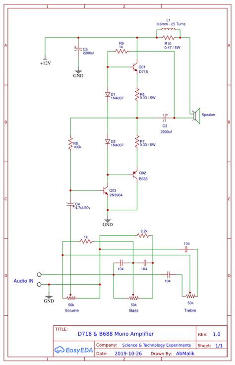 Image result for Single B688 Transistor Amplifier Circuit