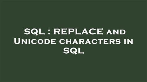 Image result for What Is Unicode Character in SQL