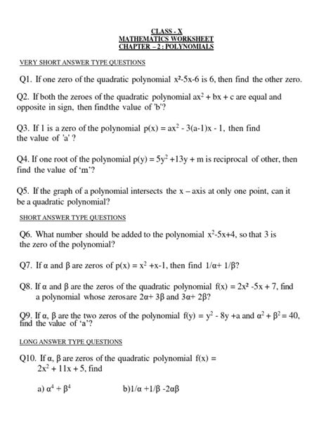Algebra Polynomials Worksheet に対する画像結果