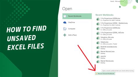 Image result for How to Find Last Excel Saved Document