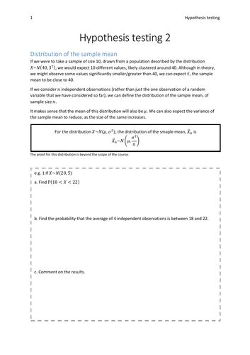 Hypothesis Testing a Level Maths Examples に対する画像結果
