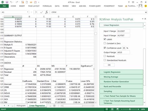 Toradh íomhá ar Excel Data Analysis Add