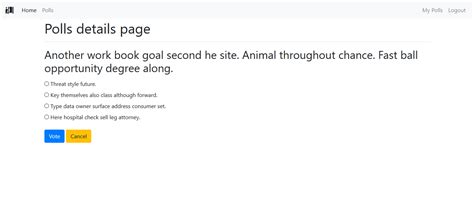 Django Front End Polls App に対する画像結果