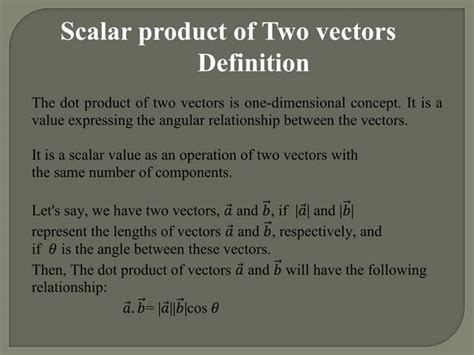 Image result for Scalar Product Between Two Vectors