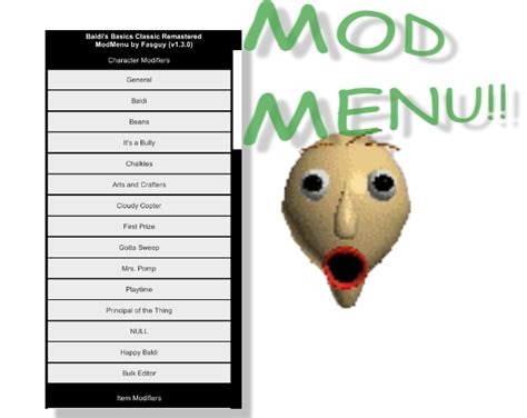 Baldis Basics Mod Menu Characters に対する画像結果