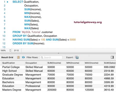 Image result for Having MySQL