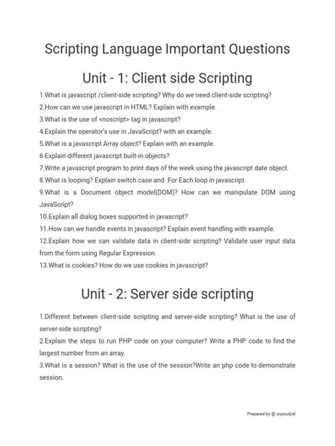 Image result for Viva Questions for Scripting Language