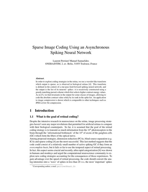 Image result for Sparse Coding in Spiking Neural Networks