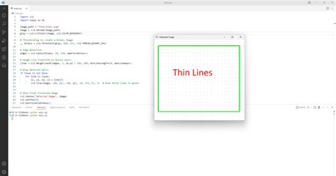Python Hough Transform CV2에 대한 이미지 결과