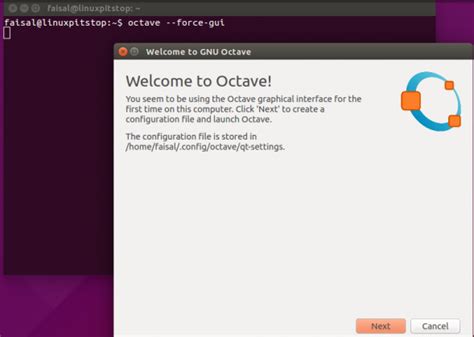 Toradh íomhá ar GNU Octave Command Line