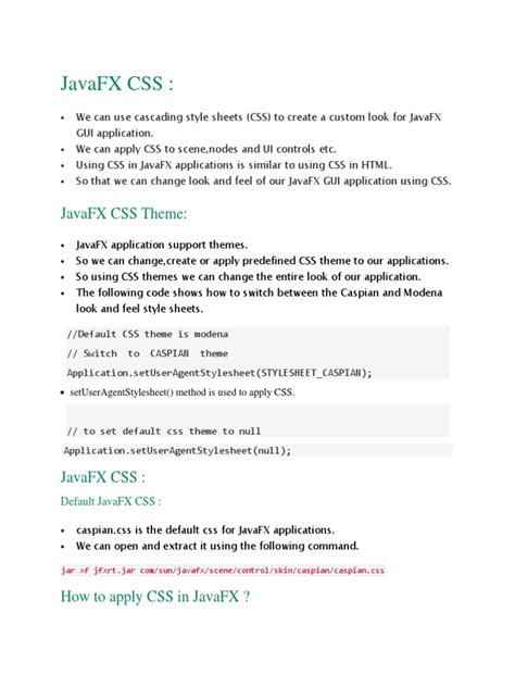 Image result for JavaFX Style.css