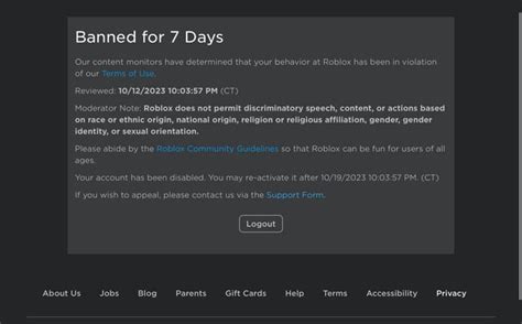 Roblox Ban Days に対する画像結果