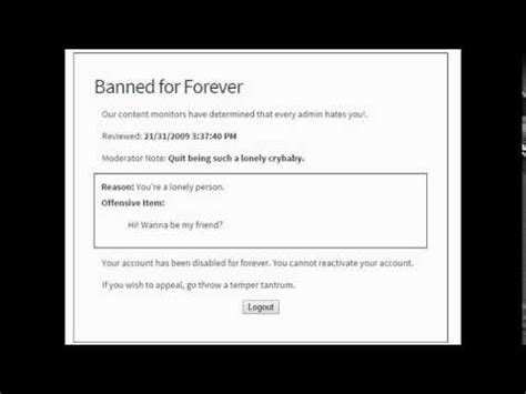 Image result for Roblox Ban Notification Prank