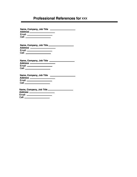 Image result for Resume Reference Page Template