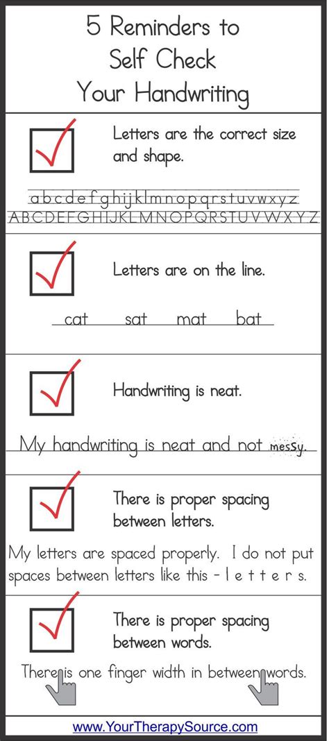Image result for Self Monitoring Handwriting Worksheet for Kids