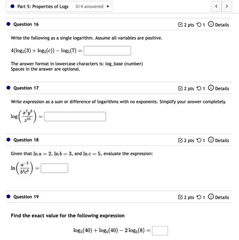 Image result for Express the Equation in Logarithmic Form