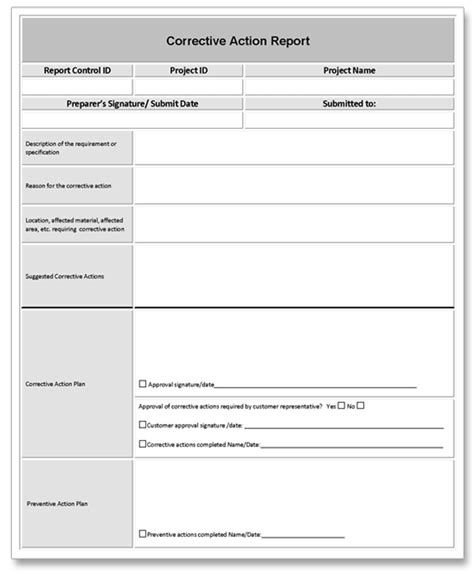Afbeeldingsresultaten voor Corrective Action Report Template