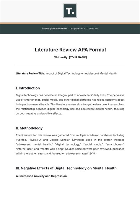Image result for Asa Literature Review Example