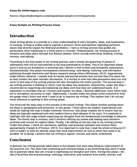 Image result for Writing Process Essay Examples