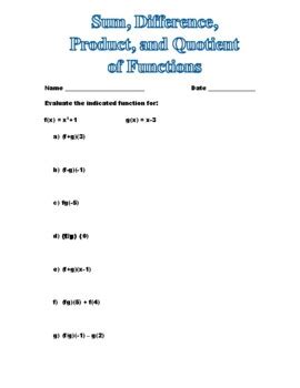 Afbeeldingsresultaten voor Sum/Difference Product Quotient